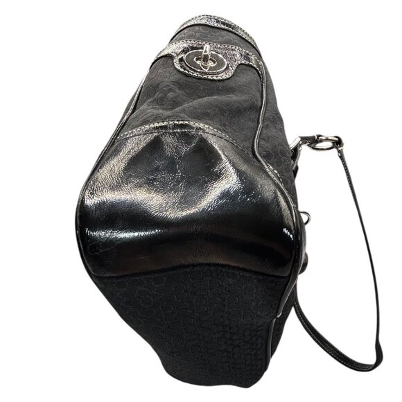 Coach East West Tote Black Signature Canvas Shoulder Bag Y2K - Picture 4 of 13